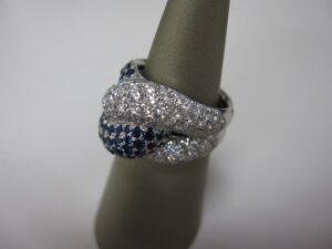 Pt900刻印 サファイアダイヤリング (2)